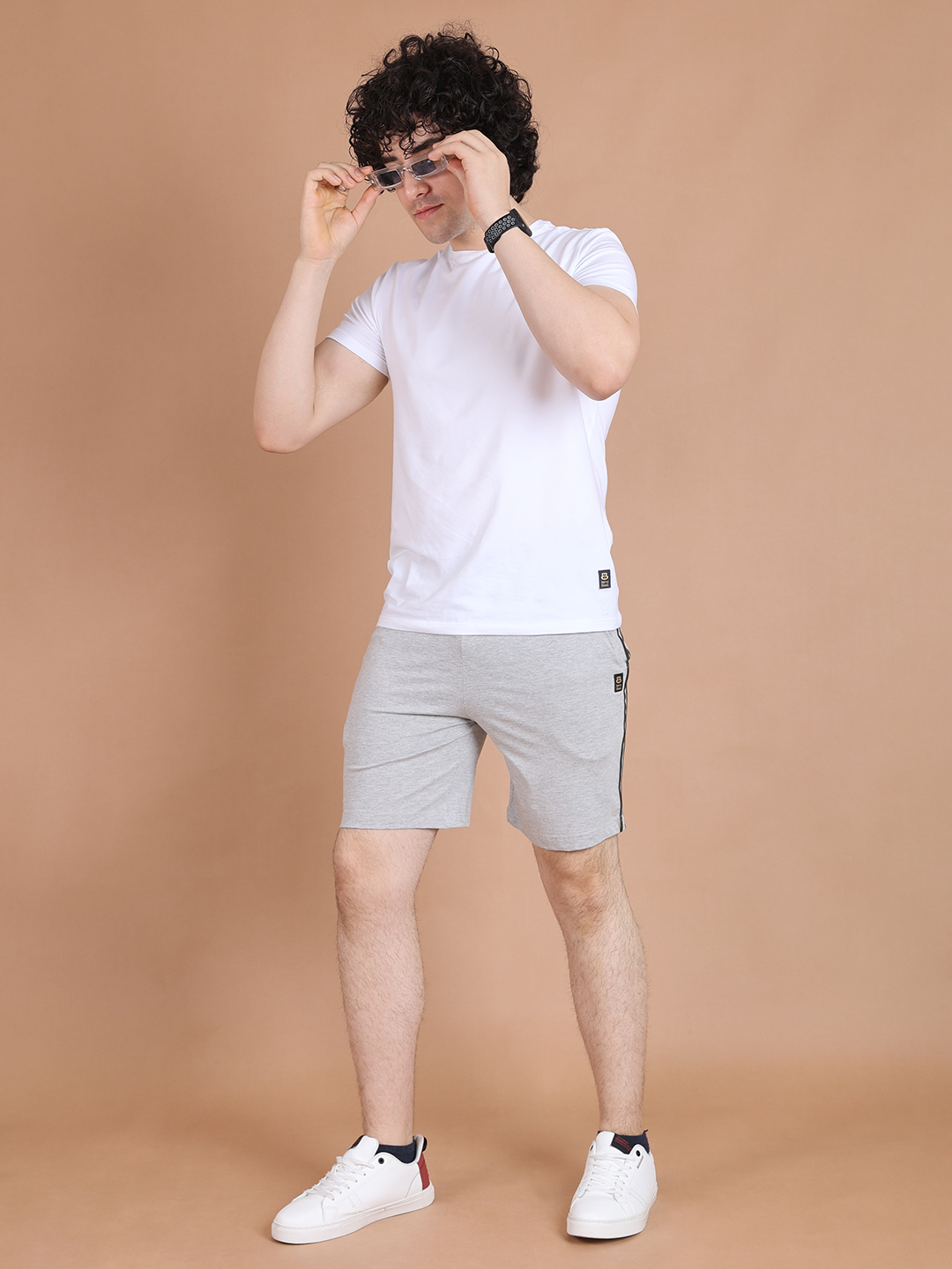 BASIC BERMUDA SHORTS - GREYMELANGE