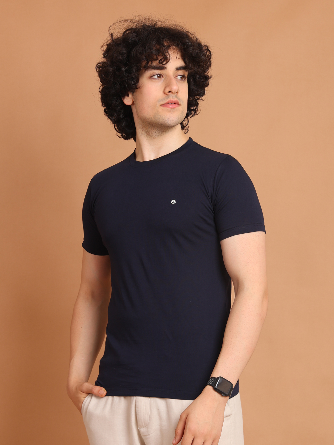 BASIC ROUND NECK HALF SLEEVE - NAVY