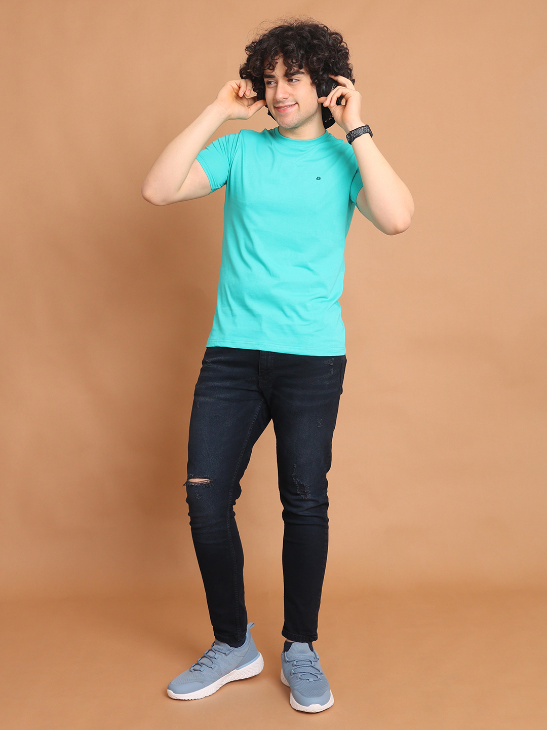 BASIC ROUND NECK HALF SLEEVE - SEAGREEN